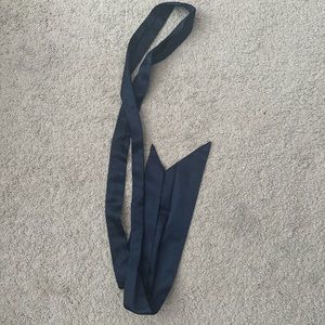 Navy satin ribbon belt